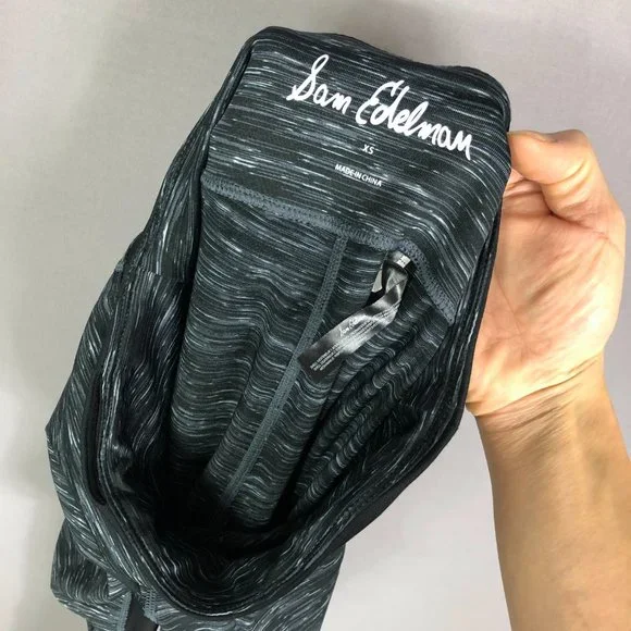 Sam Edelman Womens Gray Black Pleated Ruffle Capri Leggings Size XS - Picture 7 of 10